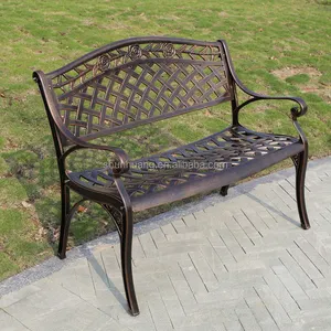 All weather garden furniture cast aluminum park bench metal chairs outdoor furniture set