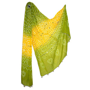 Dupatta de Algodón con Bordado de Espejo Rajasthani, Chal, Venta al por Mayor - Product Image 3