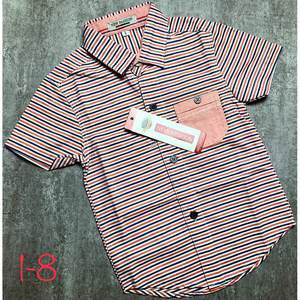 Ensemble deux pièces pour enfants, chemise à rayures, pour garçons, avec boutons de couleur, à manches courtes, nouvelle collection été - Product Image 6