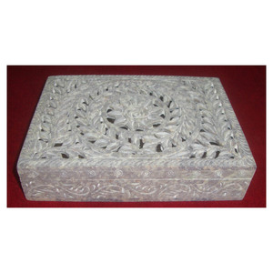 Beautiful Hand Carved Soapstone Jewelry Box For Birthday - Product Image 1