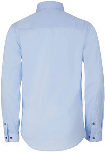 Vestido ajustado de manga larga para niños, camisa de estilo con puños abotonados y dobladillo de camisa, 100% algodón - Product Image 3