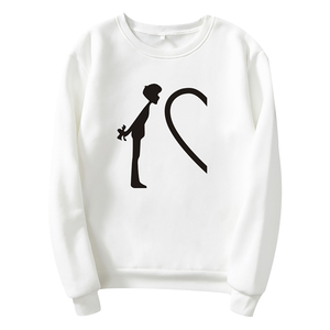 Ensemble de chemises en coton uni pour couple, logo personnalisé, pull à col montant à manches longues pour homme, couleur unie, sweat-shirt surdimensionné - Product Image 3