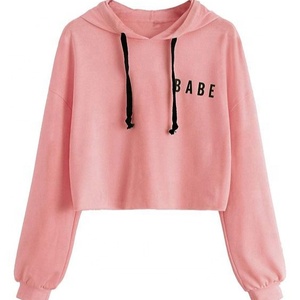 Tendencias de Cp Venta al por mayor Streetwear Sudaderas Mujeres Manga larga Crop Top Gym Wear Sudadera con capucha Ropa Jersey personalizado - Product Image 1