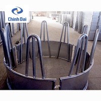 Alimentadores de heno de acero galvanizado portátiles duraderos fuertes para caballos/alimentador redondo de pacas de heno para equipo ganado