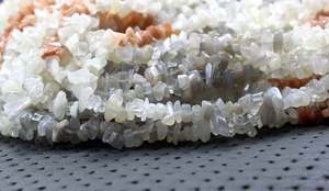 Pierre de lune naturelle de 16 pouces de Long, pierres précieuses lisses et non coupées, pour la fabrication de colliers colorés, pendentif pour bébé - Product Image 4