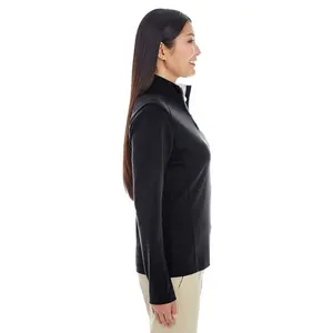 Baumwolle Polyester Stricks tickerei Custom Quarter Half Zip Up Reiß verschluss Gesticktes dickes schweres Langarm-Sweatshirt für Damen