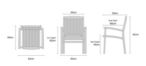 Silla de Jardín Moderna de Madera de Teca, Muebles Duraderos de Madera Maciza para Parque y Cocina - Product Image 4