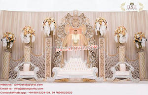 Boda media luna Swan etapa moderna media luna boda etapa de decoración de boda elegante de media luna Swan etapa - Product Image 5