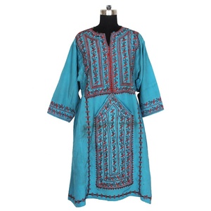 BDR080 Vintage Long Balochi Veste-Coton/Soie Balochi Robe Vintage Bohème Du Fournisseur Indien Vintage Broderie À La Main - Product Image 1