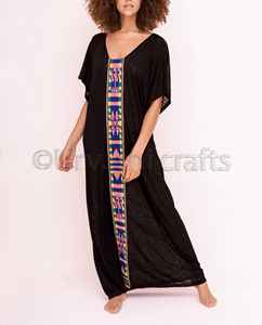 Vestido de lujo LARGO DE caftán bordado para mujer, ropa Sexy Bohemia Floral para playa - Product Image 3