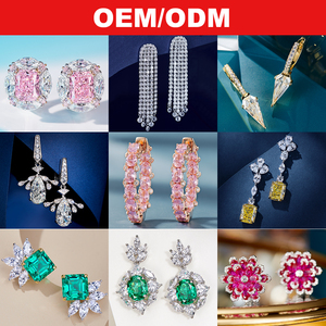 Jewelry ROCHIME Luxury 925 Sterling Silver Cubic Zirconia Wedding Earring Zircon Emerald Hoop Stud Drop Earrings 18k Gold Plated Jewelry
