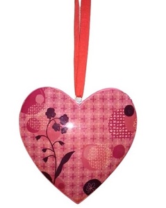Printed Decal Metal Heart-Shaped New Design Tree <b>Decoration</b> High Quality <b>Christmas</b> Hanging Rope Ornament - Product Image 1