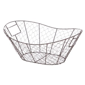 Metal <b>Wire</b> Modern Designer Hanging Fruit and Product <b>Baskets</b> Chicken <b>Wire</b> Decorative <b>Storage</b> <b>Basket</b> with Handles - Product Image 1