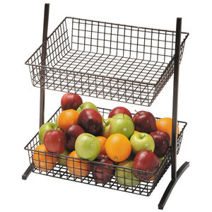 Metal Fruit <b>Basket</b> Kitchen Home Storage <b>Display</b> Decorative Iron 2-Tier Fruit <b>Basket</b> - Product Image 1