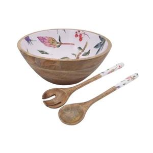 Saladier avec serveur Ensemble fait à la main de haute qualité émail imprimé euro peon style plats et assiettes ensembles de vaisselle - Product Image 6