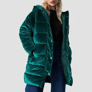 Вельветовые куртки 2022 последний дизайн пуховики женские толстые ветрозащитные 300gsm заполнение молния стоячий воротник зимняя верхняя одежда куртки