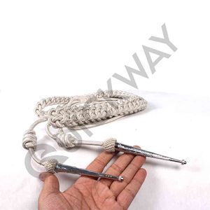 QUICK WAY INDUSTRIES Gold <b>Silver</b> French <b>Wire</b> Aiguillette Customized High Quality Ceremonial Uniform Accessories with Metal Tips - Product Image 4