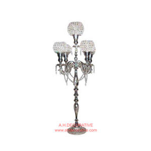 High Quality Handmade Metal 5-Candle Candelabra Crystal <b>Globe</b> Votive Customizable Wedding Centerpiece Candle Holder Christmas - Product Image 2