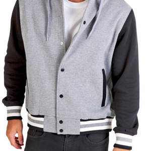 Blouson aviateur 100% coton en molleton personnalisé pour hommes avec veste universitaire à capuche et fermeture à glissière grande taille pour la saison hivernale - Product Image 2