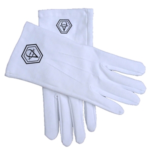 ถุงมือฟรีเมสันผ้าฝ้ายปักลายคุณภาพสูงสั่งทำพิเศษ - Product Image 2