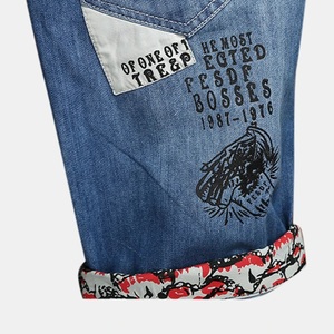 <b>Men's</b> Plus Size Breathable Casual <b>Shorts</b> Custom Wholesale Gym Waterproof Print OEM <b>Pockets</b> Bodybuilding Denim Cotton Fabric - Product Image 6