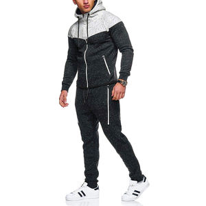 Conjunto Deportivo Personalizado al por Mayor para Hombre, Corte Ajustado, Poliéster/Algodón, Sudadera con Capucha y Cremallera, Pantalones Deportivos para Gimnasio y Entrenamiento, MEGO - Product Image 1