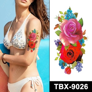 Tatuajes temporales de rosas para <span class=keywords><strong>mujer</strong></span>, arte corporal Sexy, resistentes al agua, novedad, venta al por mayor - Product Image 4