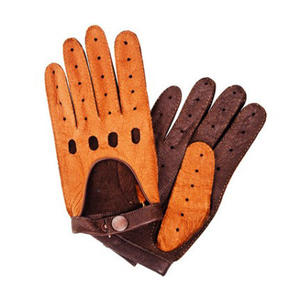 2024 gants en cuir de chèvre grainé marron de haute qualité conduite personnalisée écran tactile Anti-impact anti-coupure anti-dérapant pour hommes femmes - Product Image 6