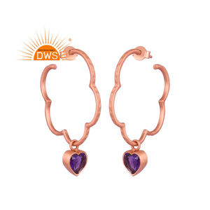 Fabricant de bijoux de boucles d'oreilles en argent sterling avec améthyste naturelle - Product Image 1