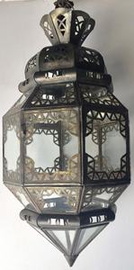 Lanterne marocaine en métal et en verre clair, nouvelle forme octogonale faite à la main, pour la décoration de la maison, de meilleure qualité, - Product Image 3