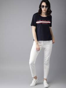 Camiseta de algodón con estampado personalizado para mujer, camisetas lisas de manga corta con cuello redondo - Product Image 5