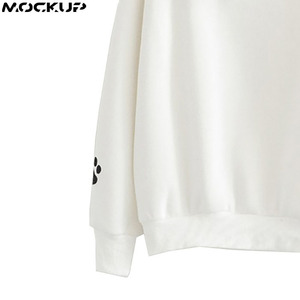 เสื้อฮู้ดดี้ผู้หญิงทรงโอเวอร์ไซส์ สไตล์ลำลอง ผ้าฟลีซ พิมพ์ลายแบบซับลิเมชั่น ปรับแต่งได้ ผ้าทอสำหรับฤดูหนาว รับผลิตแบบ OEM - Product Image 5