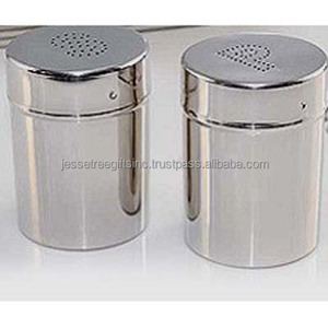 Salière et poivrière conique en acier inoxydable avec finition chromée forme ronde bonne qualité pour le stockage prix de gros - Product Image 5