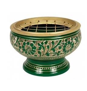 High Quality Brass Incense Resin <b>Burner</b> Carved Color Work Readily Available India Supplier Features Scented Charcoal Seed <b>Wax</b> - Product Image 1
