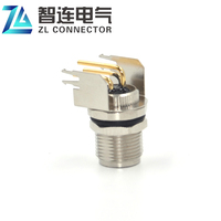 Ángulo recto macho hembra 2 3 4 6 8 Pin M8 de Metal a prueba de PCB de conector de contactos