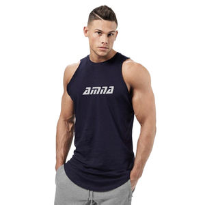 Chemise sans manches pour hommes, couleur bleu foncé, musculation, Gym, Singlet, Fitness, Sport, gilet - Product Image 3