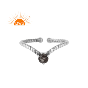 แหวนพลอยสีดำรุ่นใหม่ทำด้วยมือแหวนเงินสเตอลิง925ออกซิไดซ์เครื่องประดับคอลเลกชันที่น่าสนใจ - Product Image 1