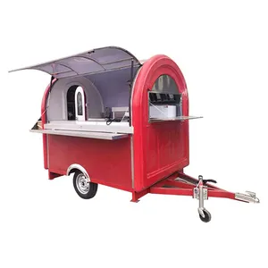 Hitam Disesuaikan Traksi Mobile Camper Makanan Trailer/Berkemah Pintar Camper Hot Dog Bakery Disesuaikan Van Makanan Truk Gerobak Makanan