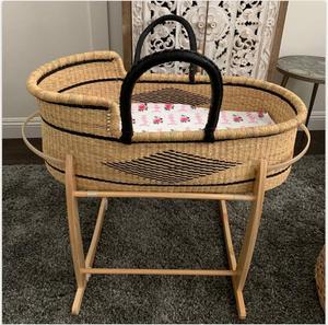 Best Quality Handmade OEM Natural Seagrass Baby Changing <b>Basket</b> with Handles Customized Color Moses Sleeping <b>Basket</b> <b>Nursery</b> Gif - Product Image 4