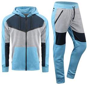 Ensemble de survêtement deux pièces pour homme, sweat à capuche et pantalon de jogging, couleur unie, hiver, logo personnalisable - Product Image 2