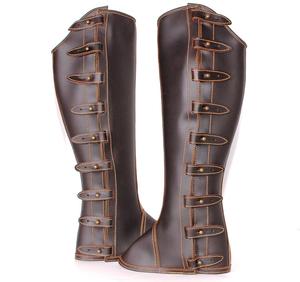 Half Chaps de cuero genuino Premium para hombres y mujeres Ropa ecuestre con estilo occidental de moda para montar a caballo - Product Image 5