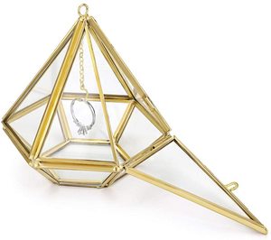 Mirrored Glass Jewelry Box - Hexagon glass jewelry <b>cases</b> - Product Image 1