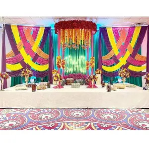 Banderole — toile de fond de décorations pour jago Night, décor de scène, multi-couleurs, pour mariage, célébration Mehndi