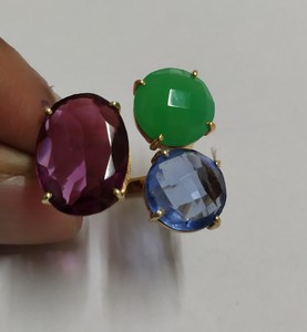 Faceted Gemstone <b>Rings</b> Sterling Silver FROM <b>INDIAN</b> SELLER and SUPPLIER - Product Image 1