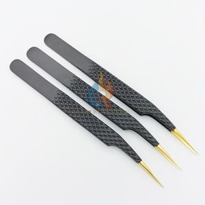 Pince à cils professionnelle en acier inoxydable de marque privée couleur noire or pointe pointue emballage personnalisé de précision Durable - Product Image 6