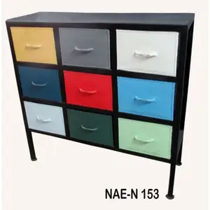 INDUSTRIAL & VINTAGE IRON METAL HAND PAINTED MULTI DRAWERS CABINET FOR STORAGE