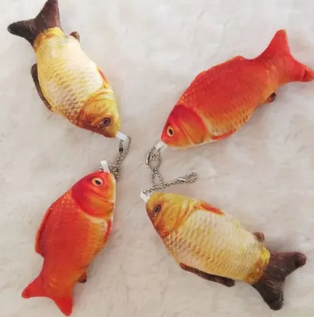 10cm Mini Realistic Fish Plush Pendant Keychain Toy/Soft Cartoon Animal Carp Stuffed fish Keychain Toy/plush fish keyring toy