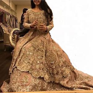 ATIYA LIBAS Lehenga Choli Tradicional Indio/Pakistaní, Elegante, de Acetato, Top Largo con Bordado Zardozi de Alta Calidad - Product Image 1