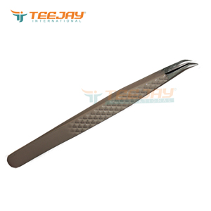 Pinzas para extensión de pestañas, pinzas con recubrimiento de polvo rosa, 4mm, Luna curvada, Punta ultrafina, perfecta para aislar y recoger pestañas - Product Image 5