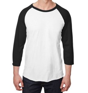 Casual Raglan <b>Baseball</b> T Shirt Men 3/4 Sleeve Two Tone Contrast Colors Soft 100% Cotton Jersey Unisex <b>Baseball</b> <b>Tee</b> Athletic Styl - Product Image 2